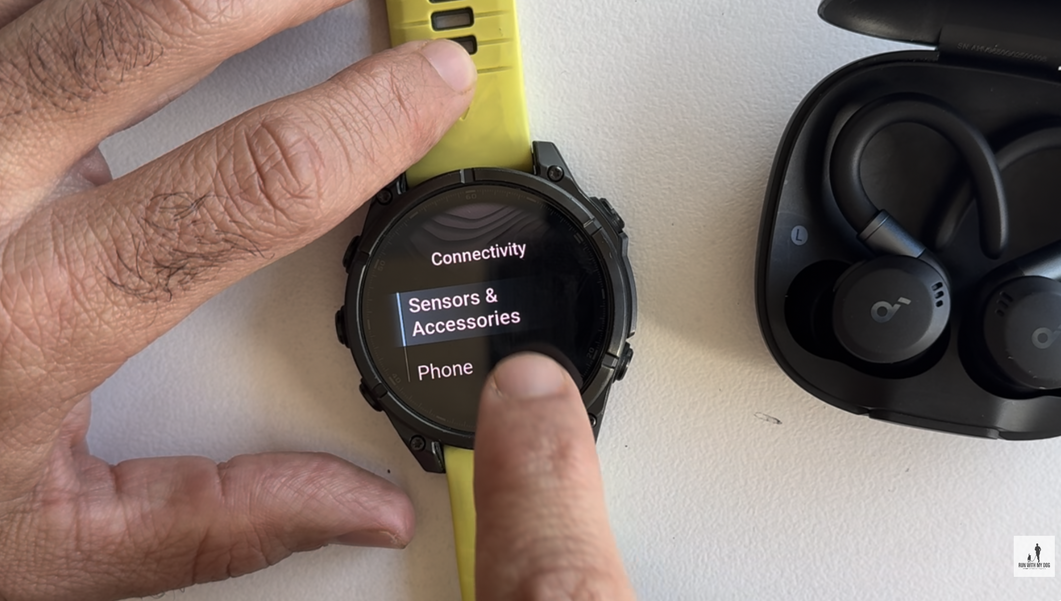 Garmin settings menu — Sensors & Accessories